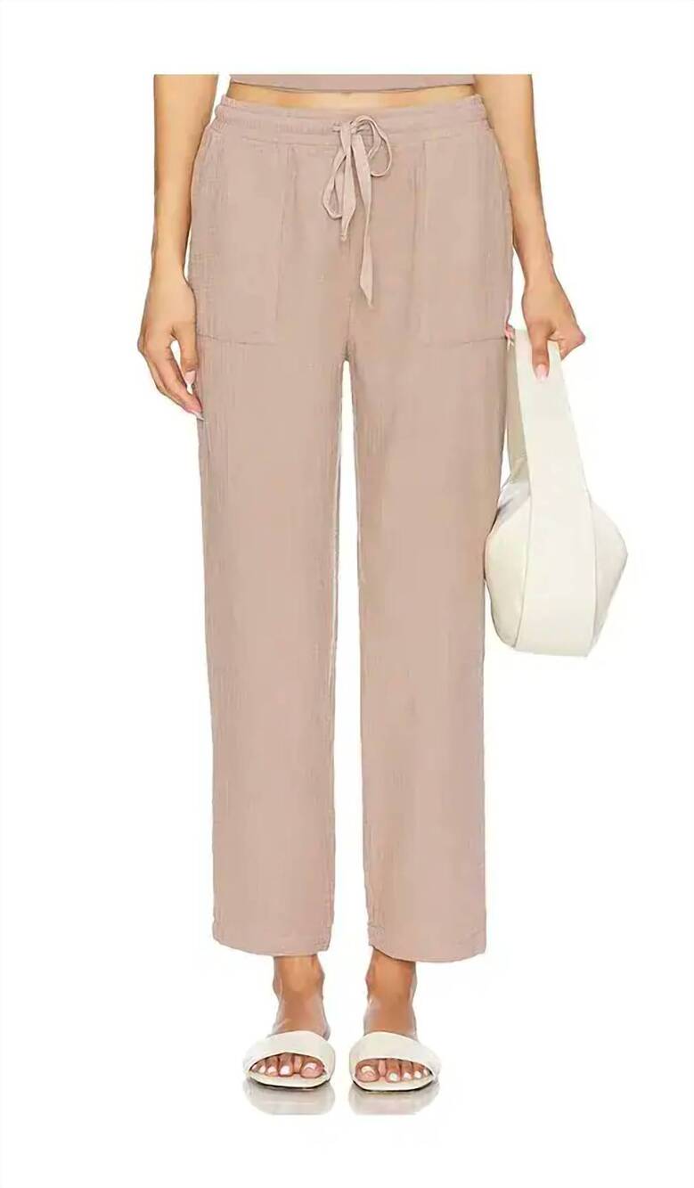 NEW BOBI cropped wide leg pant in mushroom